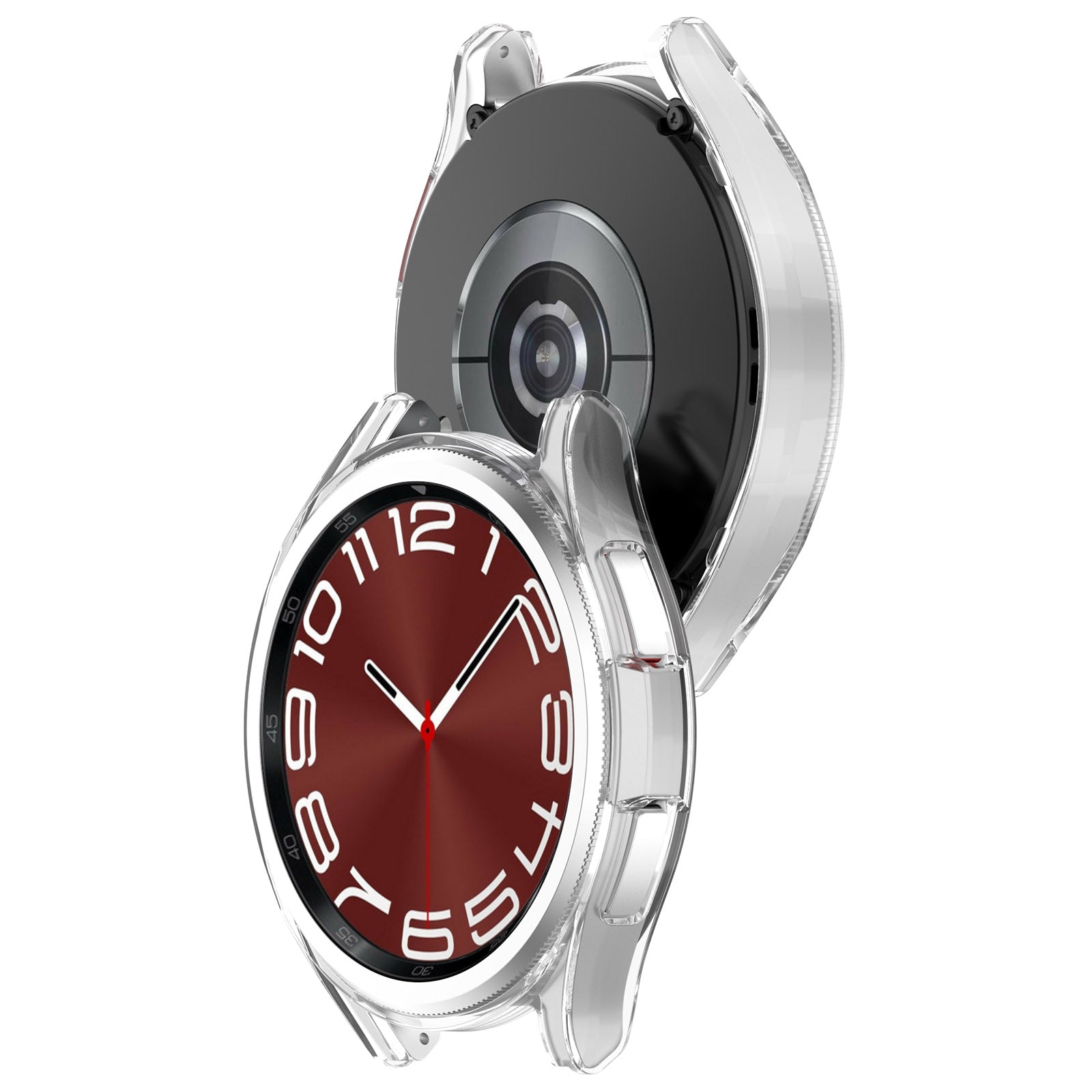 Hårdt pc-cover til Samsung Galaxy Watch6 Classic 43 mm, udhulet halvt indpakket beskyttelsescover - gennemsigtig Hårdt pc-cover til Samsung Galaxy Watch6 Classic 43 mm, udhulet halvt indpakket beskyttelsescover - gennemsigtig